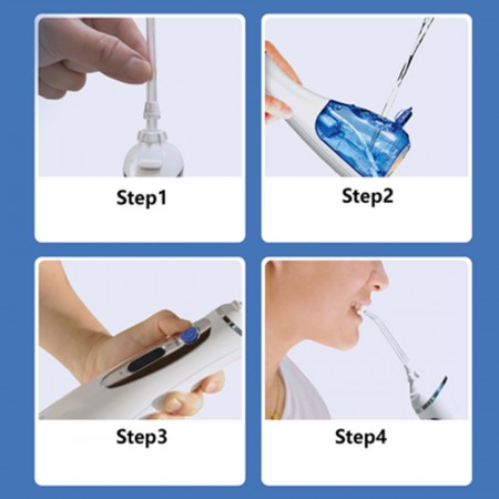 Meidong Professional Water Flosser Cordless Dental Oral Irrigator - 300ML Portable and Rechargeable IPX7 Waterproof 3 Modes Water Flosser with Cleanable Water Tank for Home and Travel, Braces & Bridges Care